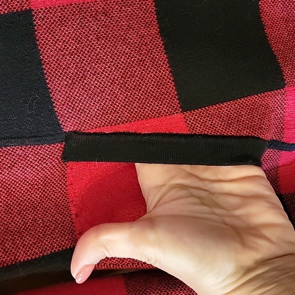 Adrienne Vittadini Red and Black Plaid Jacket - Picture 4 of 5